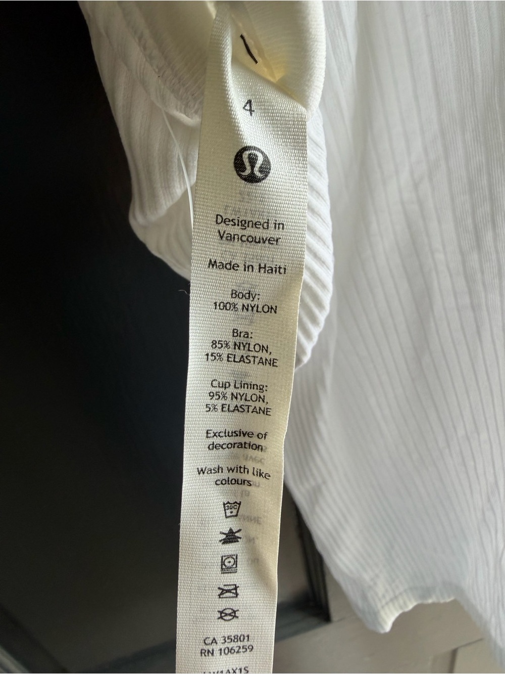 lululemon athletica White Ribbed Racerback Tank - Picture 4 of 5